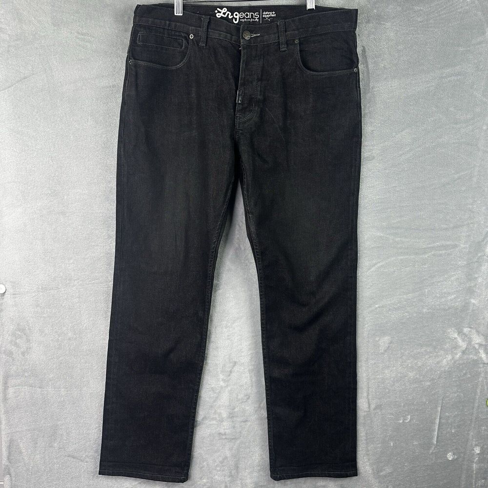 LRG Jeans Men's 38 Black Button Fly Denim Baggy Hip Hop‎